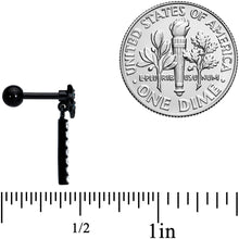 Load image into Gallery viewer, 16G 1/4 Clear Gem Black Night Palm Tree Dangle Cartilage Earring
