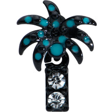 Load image into Gallery viewer, 16G 5/16 Clear Gem Black Night Palm Tree Dangle Labret Tragus
