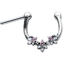 Load image into Gallery viewer, 16G 5/16 Pink White Abstract Leaf Flower Cartilage Clicker
