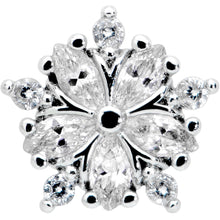 Load image into Gallery viewer, 16G 1/4 Clear CZ Gem Floral Burst Cartilage Tragus Earring
