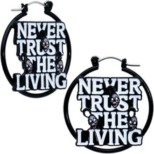 Load image into Gallery viewer, 20G Licensed Beetlejuice Never Trust the Living Hoop Earrings
