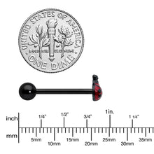 Load image into Gallery viewer, Black Classic Ladybug Top End Barbell Tongue Ring

