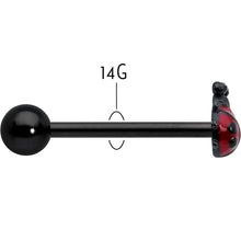Load image into Gallery viewer, Black Classic Ladybug Top End Barbell Tongue Ring
