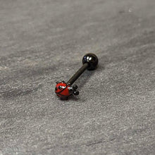 Load image into Gallery viewer, Black Classic Ladybug Top End Barbell Tongue Ring
