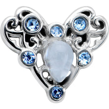 Load image into Gallery viewer, Blue Gem Twining Heart Mystic Orb Barbell Tongue Ring
