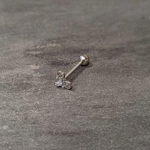 Load image into Gallery viewer, Blue Gem Twining Heart Mystic Orb Barbell Tongue Ring
