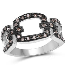Load image into Gallery viewer, 0.32 Carat Genuine Champagne Diamond .925 Sterling Silver Ring
