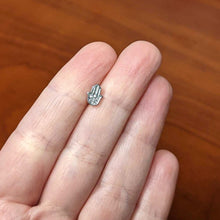 Load image into Gallery viewer, Clear CZ Gem Understated Hamsa Hand Barbell Tongue Ring

