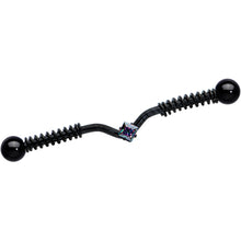 Load image into Gallery viewer, 14G Black Gem Black Vee Spring Coil Project Bar 38mm
