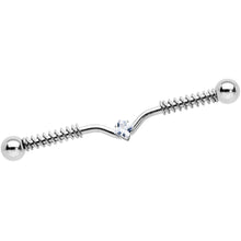 Load image into Gallery viewer, 14G Clear Gem Vee Spring Coil Project Bar 38mm
