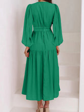 Load image into Gallery viewer, Lightweight Deep V-Neck Balloon Sleeve Maxi Dress Elegant &amp; Flowing Silhouette Unique Dress
