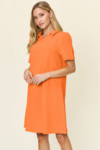 Load image into Gallery viewer, Double Take Full Size Texture Collared Neck Short Sleeve Dress Textured Dress For Women
