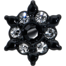 Load image into Gallery viewer, 16G 1/4 Clear CZ Gem Black Abstract Sun Cartilage Tragus Earring

