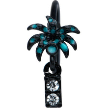 Load image into Gallery viewer, 20G 5/16 Black Night Palm Tree Dangle Helix Circular Ring
