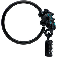 Load image into Gallery viewer, 20G 5/16 Black Night Palm Tree Dangle Helix Circular Ring
