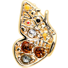 Load image into Gallery viewer, 16G 1/4 Orange Gem Gold Hue Baroque Butterfly Cartilage Tragus Earring

