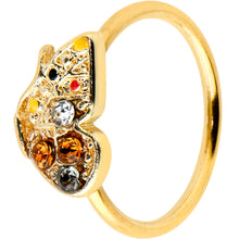 Load image into Gallery viewer, 20G 5/16 Orange Gem Gold Hue Baroque Butterfly Nose Hoop

