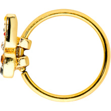Load image into Gallery viewer, 20G 5/16 Orange Gem Gold Hue Baroque Butterfly Nose Hoop
