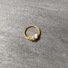 Load image into Gallery viewer, 16G 3/8 Clear Gem Gold Tone Beauty Bee Hinged Circular Ring
