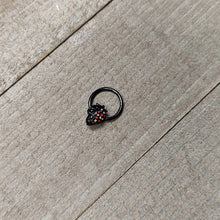 Load image into Gallery viewer, 16G 3/8 Clear Red Gem Black Skull Halloween Hinged Segment Ring
