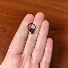 Load image into Gallery viewer, 16G 3/8 Clear Red Gem Black Skull Halloween Hinged Segment Ring
