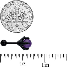 Load image into Gallery viewer, 16G 1/4 Purple Amethyst Black Claw Hand Cartilage Tragus Earring
