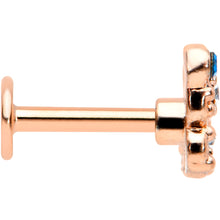 Load image into Gallery viewer, 16G 5/16 Blue Gem Rose Gold Tone Butterfly Labret Monroe Tragus
