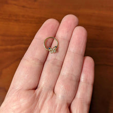 Load image into Gallery viewer, 16G 3/8 Blue Gem Rose Gold Tone Butterfly Hinged Segment Ring
