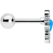 Load image into Gallery viewer, 16G 1/4 Blue Faux Opal Sun Heart Cartilage Tragus Earring
