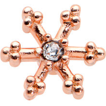 Load image into Gallery viewer, 20G 7.5mm Clear Gem Rosy Tone Sweet Snowflake L Shape Nose Ring
