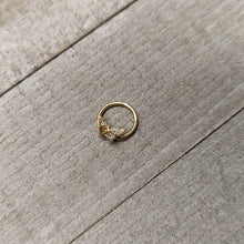 Load image into Gallery viewer, 16G 3/8 Orange Gem Gold Hue Baroque Butterfly Hinged Segment Ring
