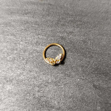 Load image into Gallery viewer, 16G 3/8 Orange Gem Gold Hue Baroque Butterfly Hinged Segment Ring
