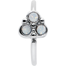 Load image into Gallery viewer, 20G 5/16 White Faux Opal Trio Triangle Nose Hoop
