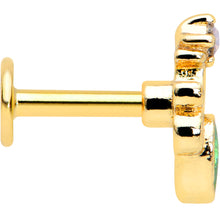 Load image into Gallery viewer, 16G 1/4 Green Gem Gold Tone Shades of Spring Labret
