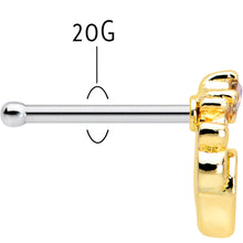 Load image into Gallery viewer, 20G 1/4 Green Gem Shades of Spring Golden Nose Bone
