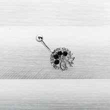 Load image into Gallery viewer, Clear Blue Gem Abstract Arch Belly Ring
