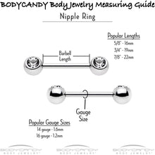 Load image into Gallery viewer, 14G 9/16 Green Gem Gold Hue Spring Shades Barbell Nipple Ring Set
