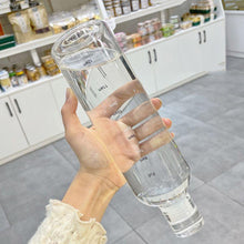 Load image into Gallery viewer, 750ml Large Capacity Glass Water Bottle With Time Marker Cover For Water Drink Transparent Milk Juice Simple Cup Birthday Gift Sport Grey Glass Bottle Glass Bottle with Hourly Time Marker Leak Proof Reusable Water Bottle
