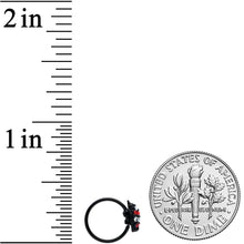 Load image into Gallery viewer, 20G 5/16 Red Clear Gem Black Skull Halloween Nose Hoop
