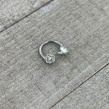 Load image into Gallery viewer, 16G 3/8 Clear Gem White Butterfly Flower Horseshoe Circular Barbell
