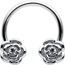 Load image into Gallery viewer, 16G 3/8 Textured Blooming Flowers Horseshoe Circular Barbell
