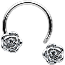 Load image into Gallery viewer, 16G 3/8 Textured Blooming Flowers Horseshoe Circular Barbell
