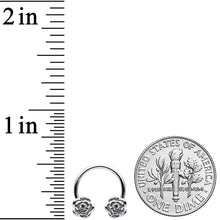 Load image into Gallery viewer, 16G 3/8 Textured Blooming Flowers Horseshoe Circular Barbell
