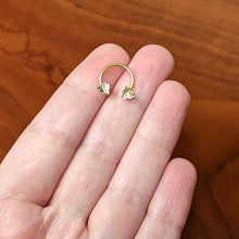 Load image into Gallery viewer, 16G 3/8 Gold Tone Burnished Butterflies Horseshoe Circular Barbell
