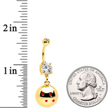 Load image into Gallery viewer, Licensed Dragonball Z Clear CZ Gem Gold Hue Starball Dangle Belly Ring
