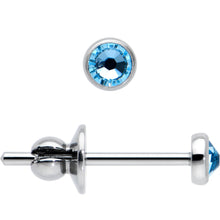 Load image into Gallery viewer, 3mm Blue Crystal Implant Grade Titanium Stud Earrings
