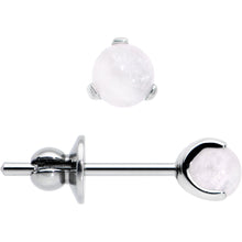 Load image into Gallery viewer, 3.5mm Light Rose Quartz Stone Implant Grade Titanium Stud Earrings
