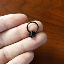 Load image into Gallery viewer, 16G 3/8 Purple Amethyst Black Claw Hand Hinged Segment Ring
