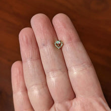 Load image into Gallery viewer, 20G 1/4 Aurora Gem Gold Tone Rococo Heart L Shape Nose Ring
