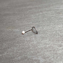 Load image into Gallery viewer, 18G 1/4 White Synth Opal G23 Titanium Threadless Left Nose Screw
